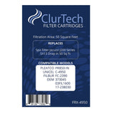 ClurTech Replacement 4 Pack Replacement for Jacuzzi J200 Series 5X13 Drop in 50 Sq Ft Spa Filter Cartridge PRB50-IN C-4950 FC-2390 373045 03FIL1600 17-2380