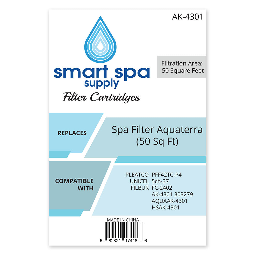 Smart Spa Supply Hot Springs Replacement for Free Flow, Aquaterra, others Spa Filter Cartridges, 50 sq ft - Single