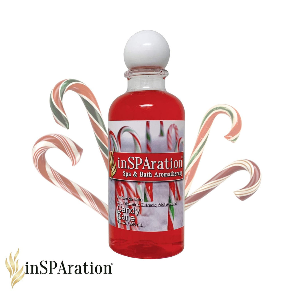 inSPAration Spa and Bath Aromatherapy 100HOLCCX Spa Liquid, 9-Ounce, Holiday Candy Cane