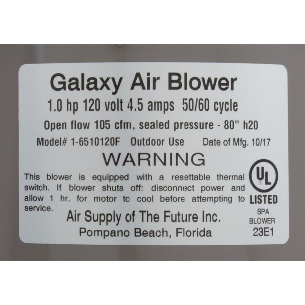 Galaxy Pro, Air Blower, Air Supply 1.0hp, 115v, 4.5A, Hardwire (6510131)