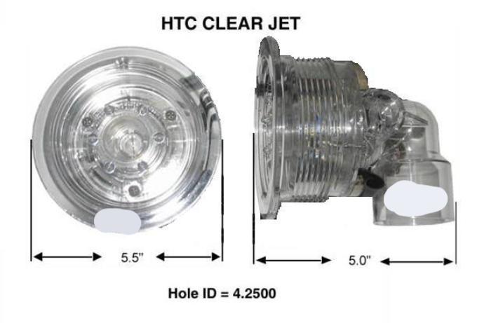 HTC Jacuzzi Jet, Clear, Less Nut/Back up ring (OD: 4.25")
